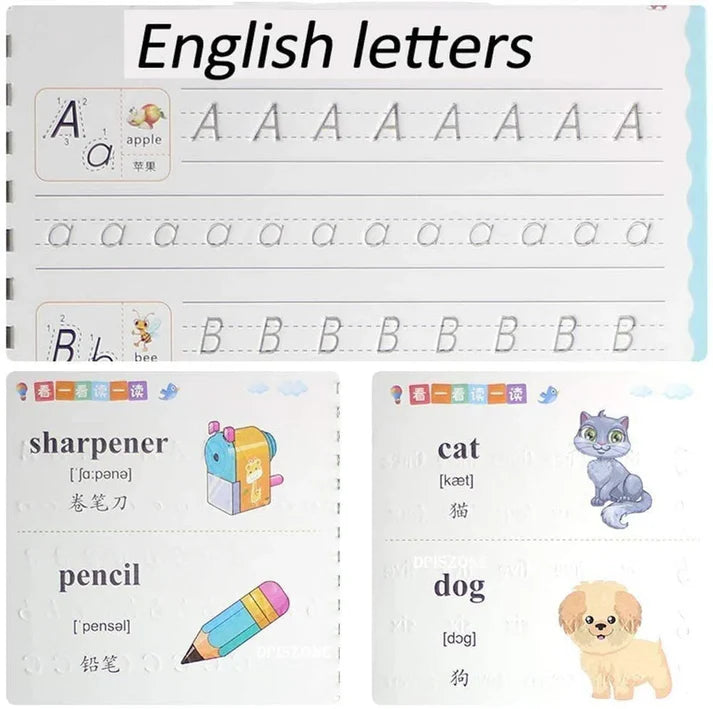 4-in-1 Magic Copybook Set for Kids (3+) – Reusable Writing Practice Books